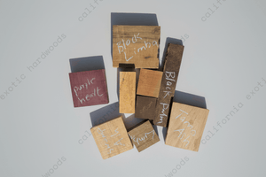 Set of wooden blocks with text on a white background