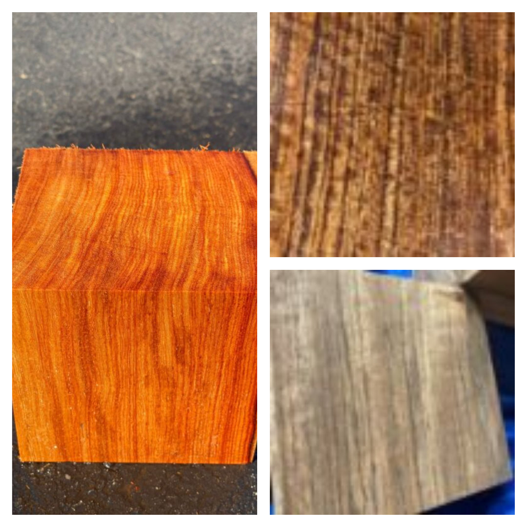 Pack #4 Pau Rosa 3 X 3 X 2 Bowl Blanks I Ovangkol 2x3x3 Bowl Blanks