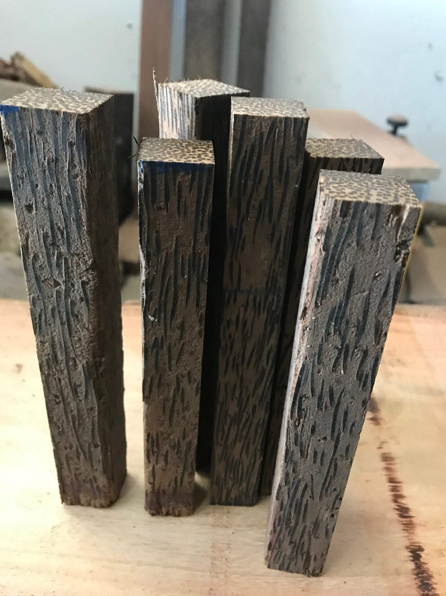 California exotic hardwoods combo pack of 5 Pen blanks 1"x1"x6 | #Black Palm #
