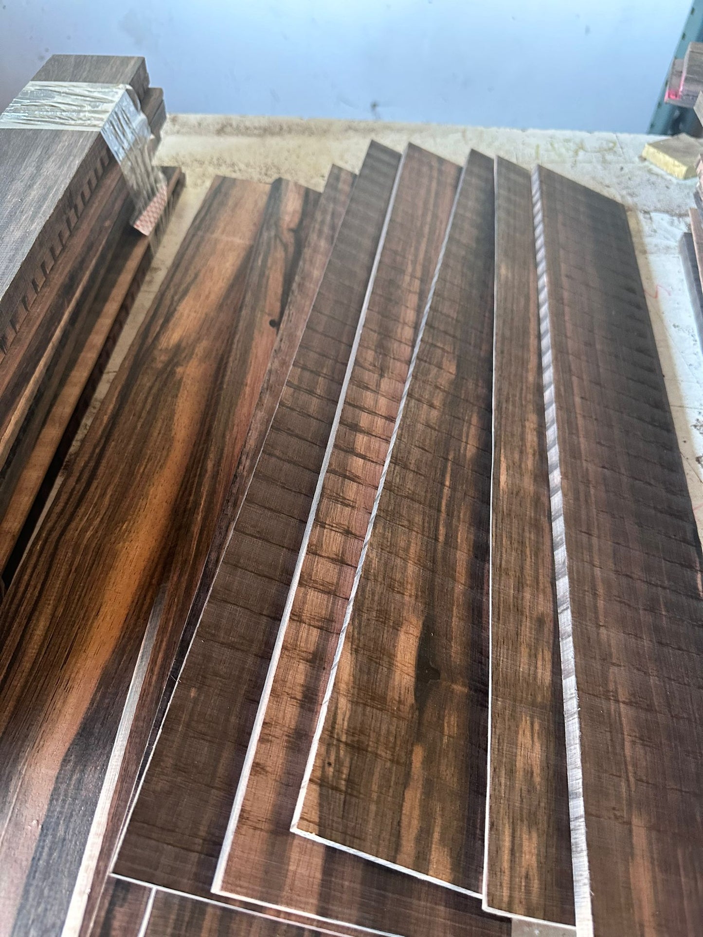 Macassar Ebony 21" x 3" x 3/8"- Wide 7 String bass