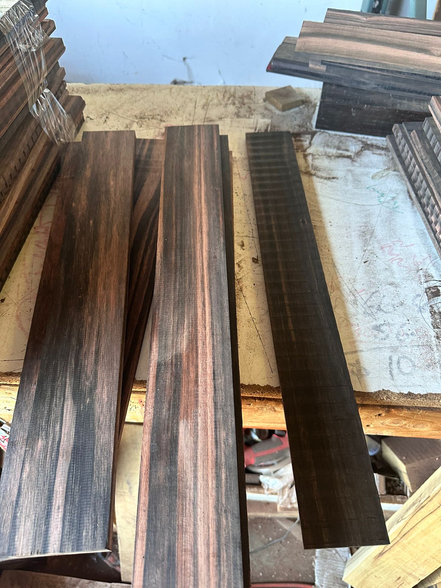 Macassar Ebony 21" x 3" x 3/8"- Wide 7 String bass