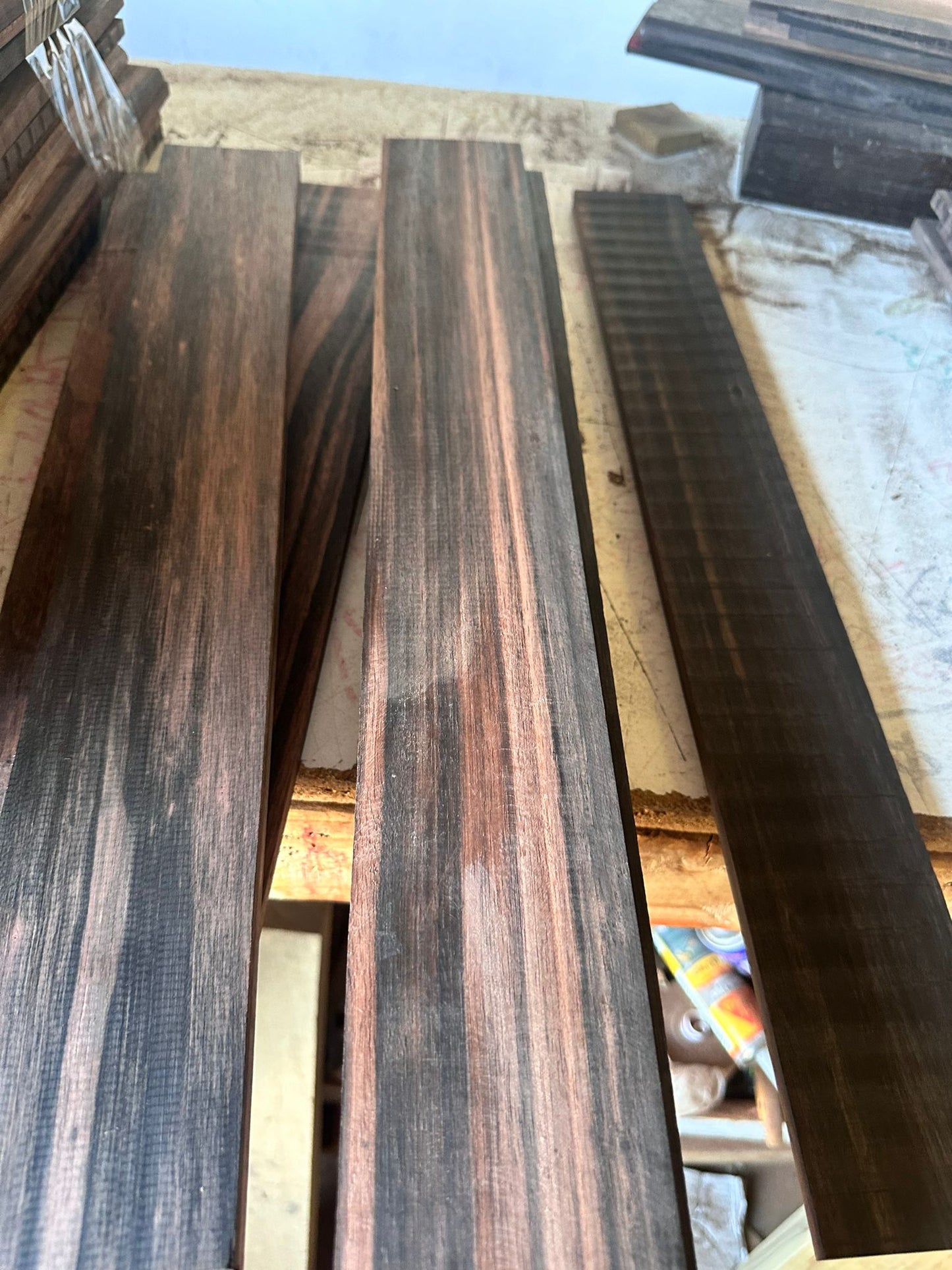 Macassar Ebony 21" x 3" x 3/8"- Wide 7 String bass