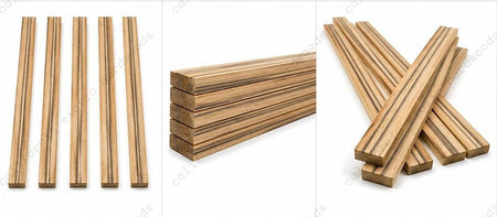 Pack of 5 Unique Mango Binding Wood Strips – 35" Length for Guitar & Fine Woodworking