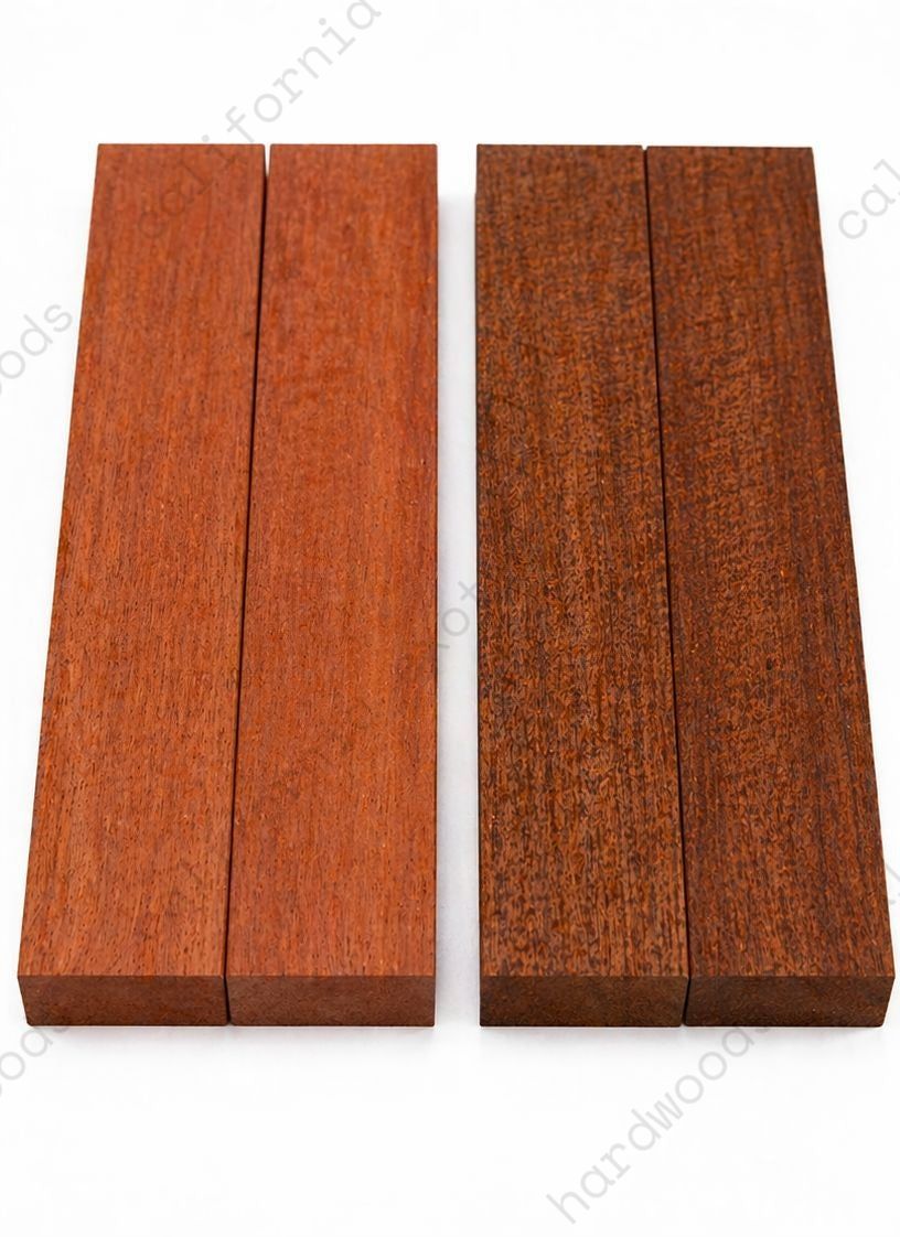 2 Pack, 2 Species Mahogany + Sapele Thin Stock Lumber 12"x3-3/4"x1"