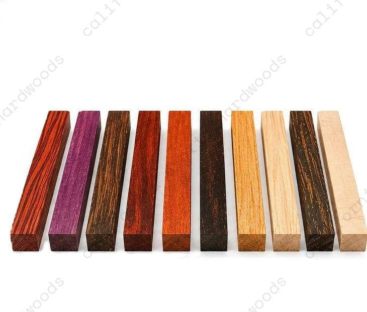 Exotic Wood Blanks Combo Pack of 10 – Turning & Craft Hardwood Set