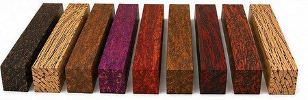 Exotic Wood Turning Blanks Combo Pack – 1.5" x 1.5" x 18" (10 Species)