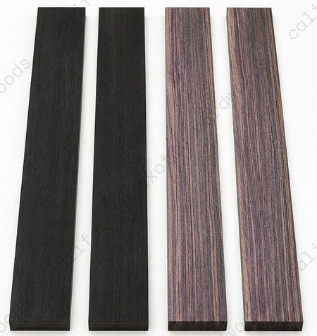 Guitar Fingerboard Blanks Combo – Ebony & East Indian Rosewood (4 Pieces | 21" x 3" x 3/8")