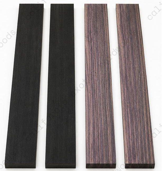 Guitar Fingerboard Blanks Combo – Ebony & East Indian Rosewood (4 Pieces | 21" x 3" x 3/8")