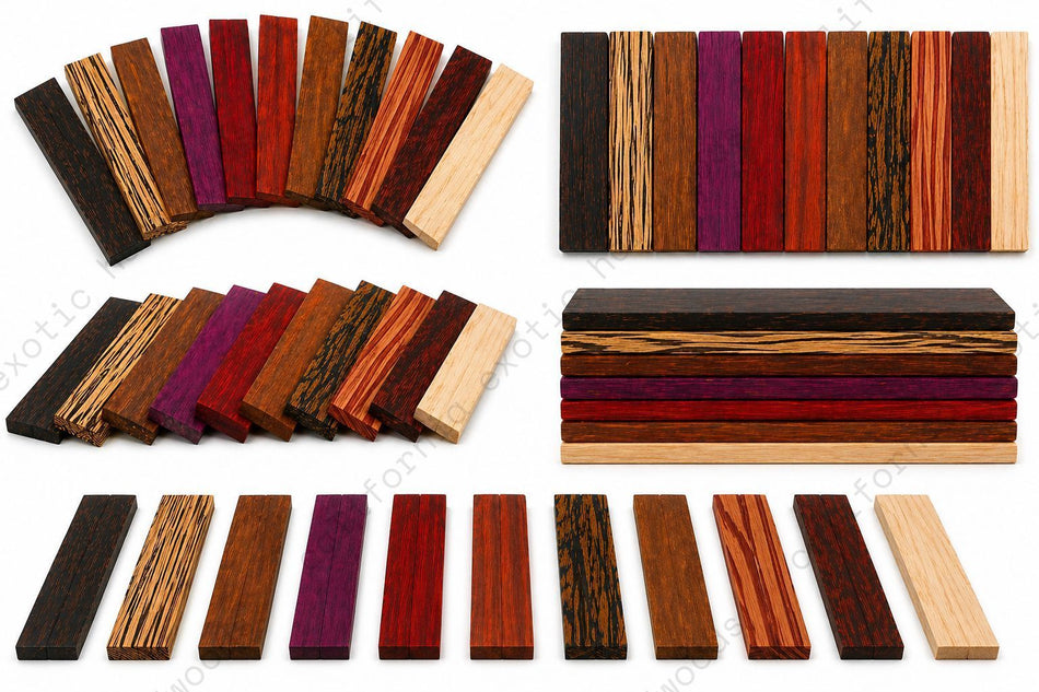 Exotic Wood Knife Scale Blanks Combo Pack (1" Thick)