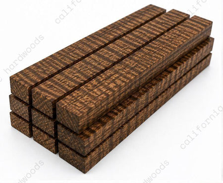 Ovangkol Curly Wood Pack – Figured Exotic Lumber Blanks (1" x 2" x 12") pack of 9