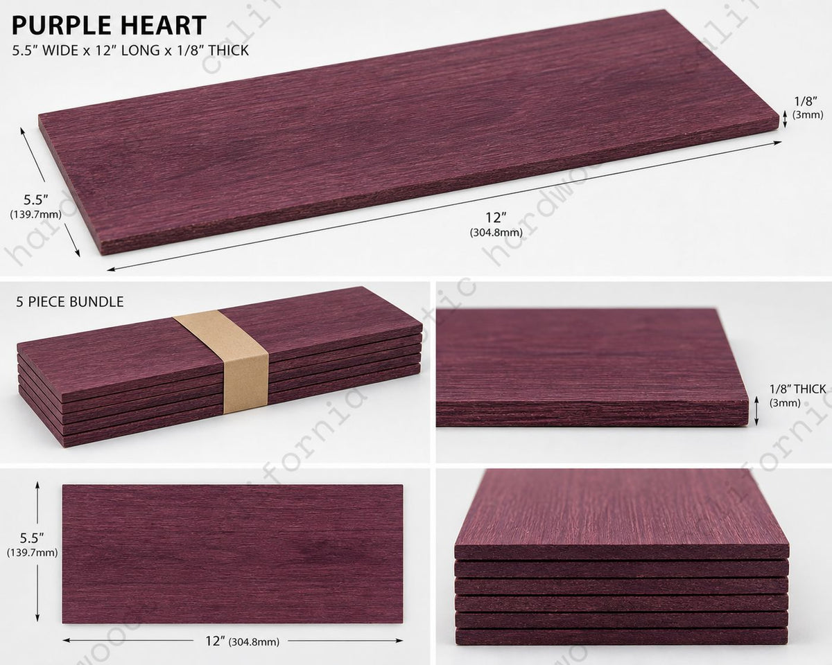 Exotic Hardwood Variety Pack – 1/8" CNC & Laser Ready Wood (Wenge, Purpleheart, Granadillo)
