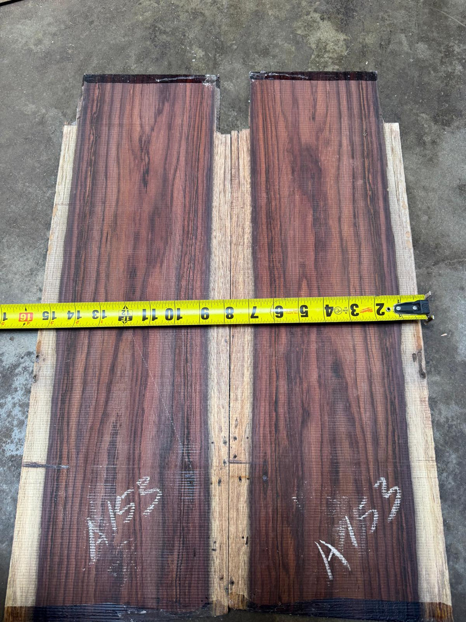 East Indian Rosewood Electric Guitars Drop Tops  (#A 153) 3/16 x 15” x 23 1/4”