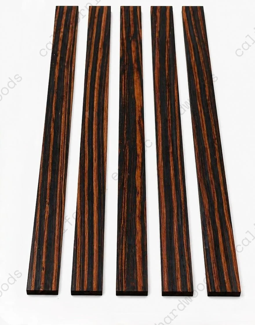 Pack of 5 Macassar Ebony Binding Wood Strips – 35" Exotic Wood for Guitar & Fine Woodworking