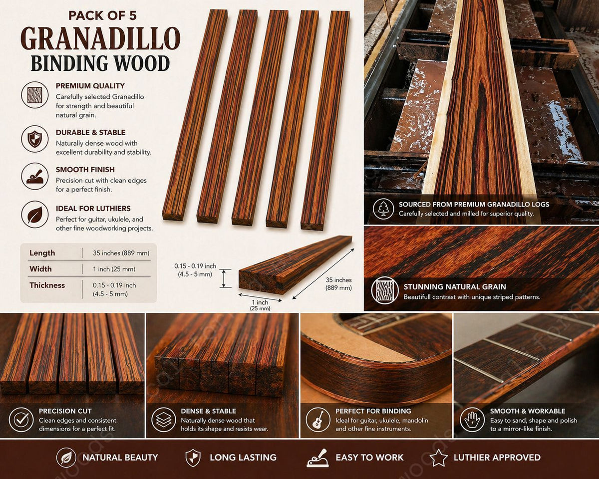 Granadillo Binding Wood Strips