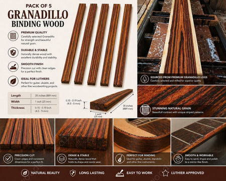Granadillo Binding Wood Strips