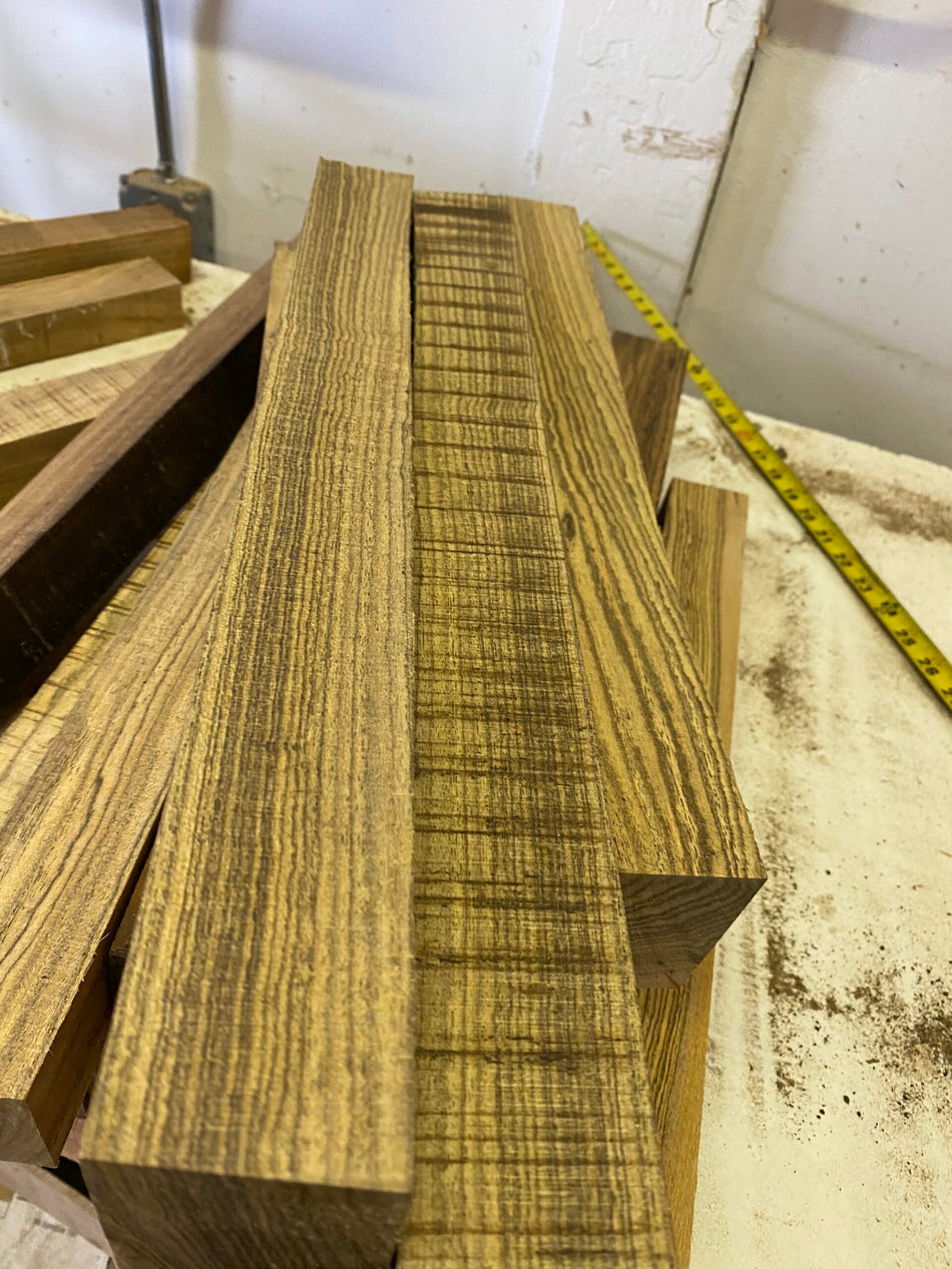 Piezas en blanco de madera de Bocote de 1,5" x 1,5" x 12" 25 CUADRADOS DE TORNEADO DE BOCOTE