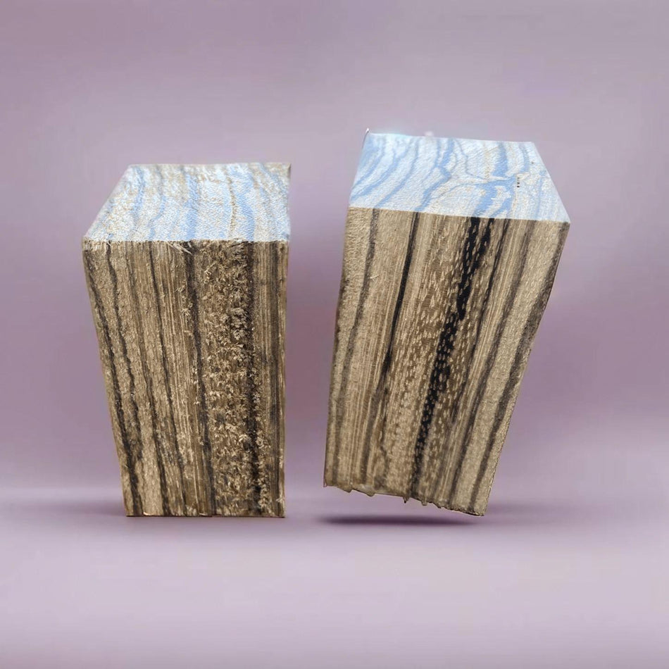 Cachas/piezas en blanco para cuchillos de madera de cebra (5" x 1-1/2" x 1")