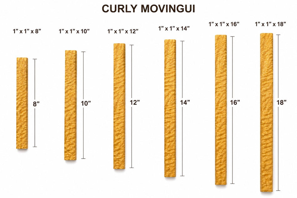 Bloques para bolígrafo de Movingui Rizado – Bloques exóticos de madera dura torneada con vetas