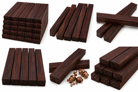 East Indian Rosewood & Leopardwood Wood Blanks – Exotic Hardwood Combo Pack (10 Pieces)
