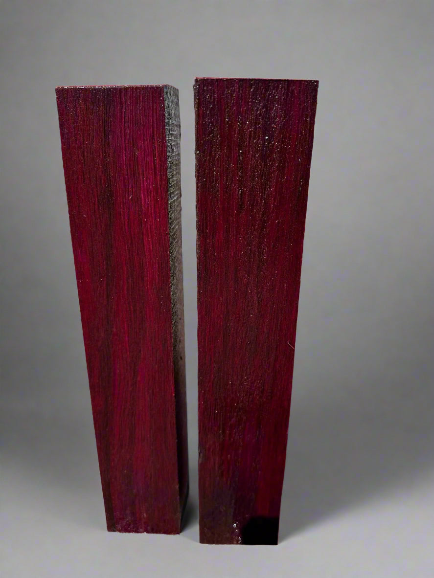 Pack of 2, Purpleheart Turning Wood Blanks 1-1/2 x 1-1/2 x 12 inches