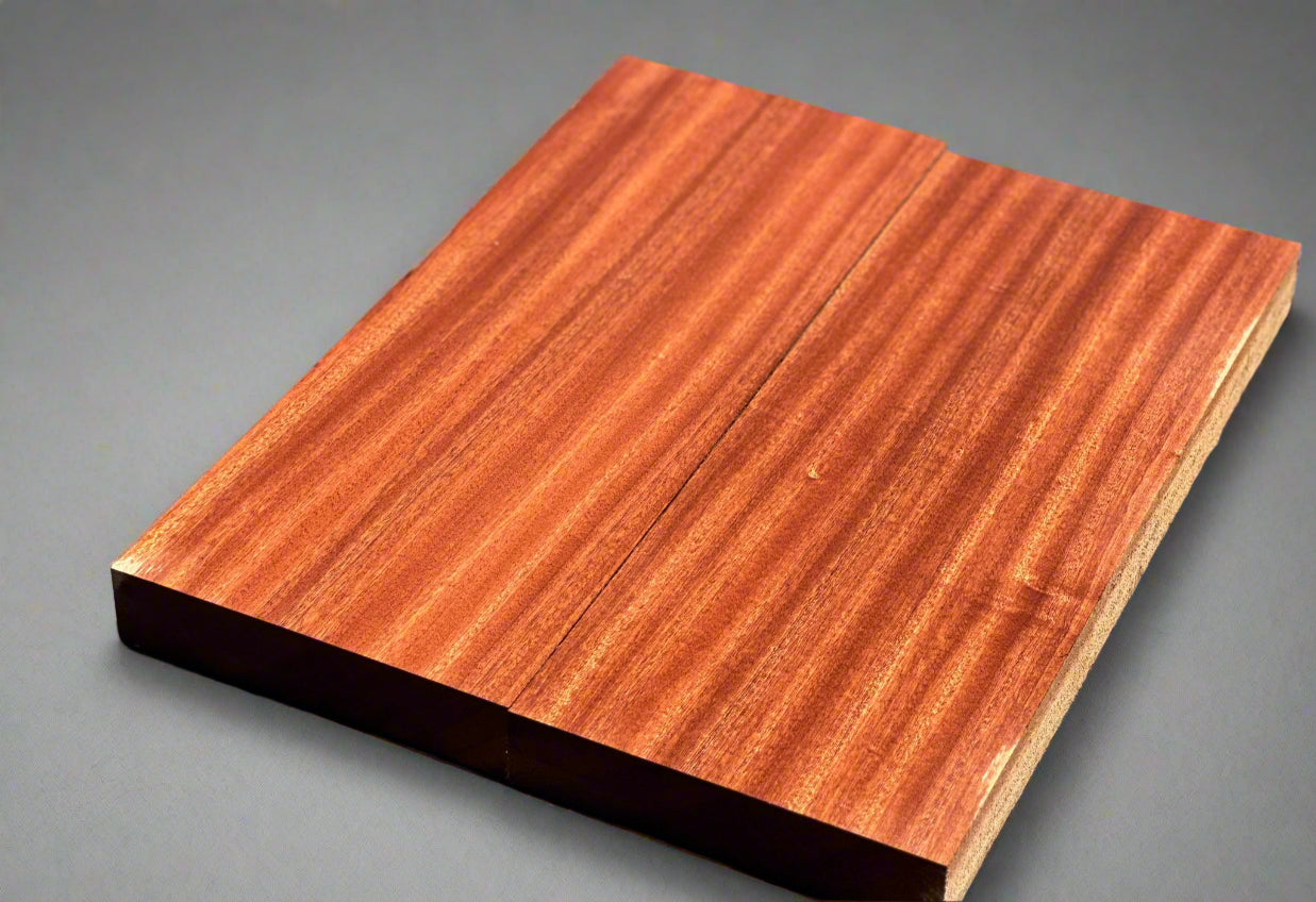 Wooden deck board on a gray surface