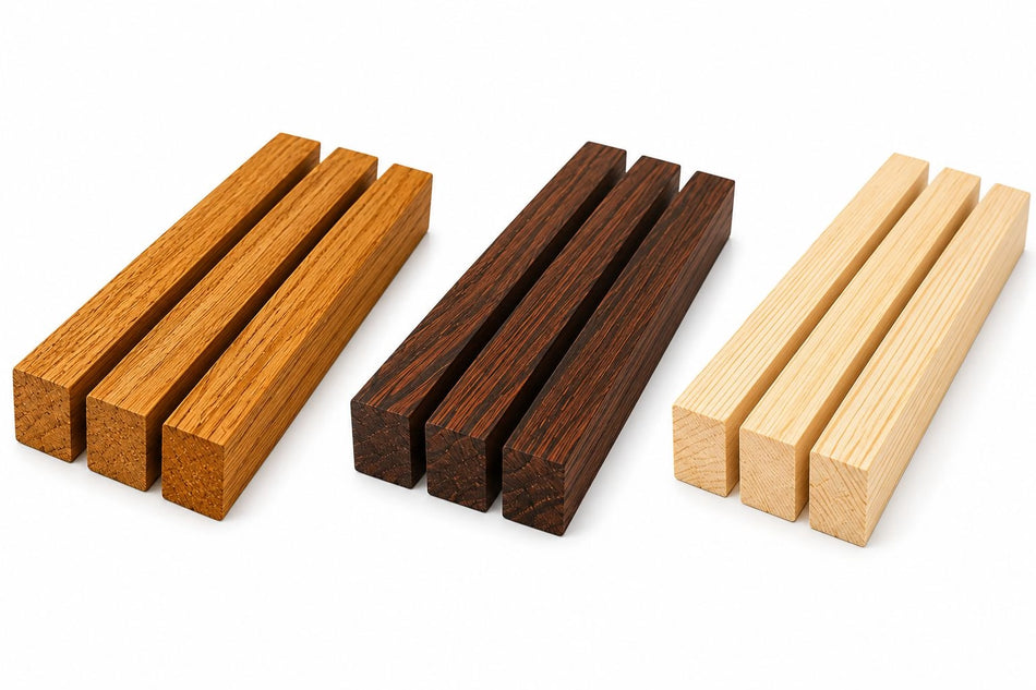 Iroko, Ovangkol & Swamp Ash Turning Blanks Pack – Exotic Hardwood Turning Stock (15 Pieces)