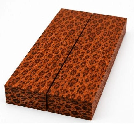 Leopardwood Bookmatched Set Knife Handle Blanks – 3/8" x 1-1/2" x 5"