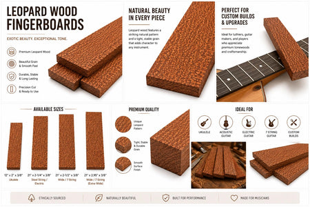 Leopardwood Fingerboard Blank – Exotic Hardwood Guitar Fingerboard
