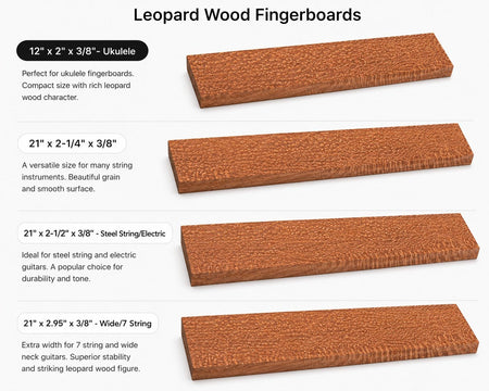 Leopardwood Fingerboard Blank – Exotic Hardwood Guitar Fingerboard