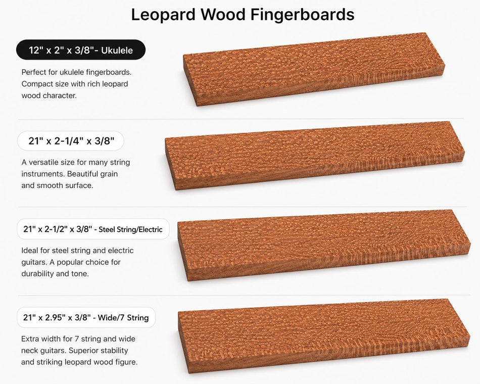 Leopardwood Fingerboard Blank – Exotic Hardwood Guitar Fingerboard