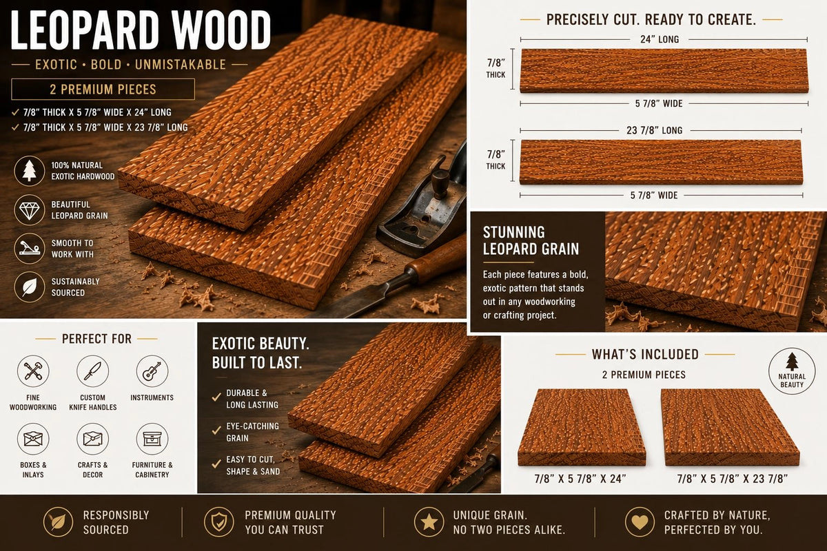 Leopardwood Lumber Planks & Boards – 4/4 Exotic Hardwood Lumber