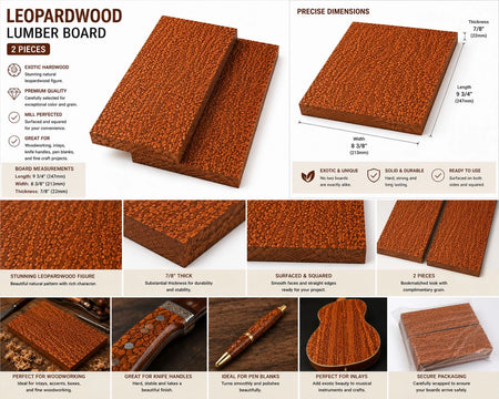 Leopardwood Serving & Cutting Board Blanks – Exotic Hardwood Lumber