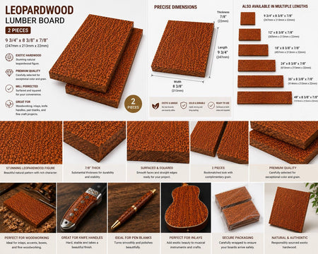 Leopardwood Serving & Cutting Board Blanks – Exotic Hardwood Lumber