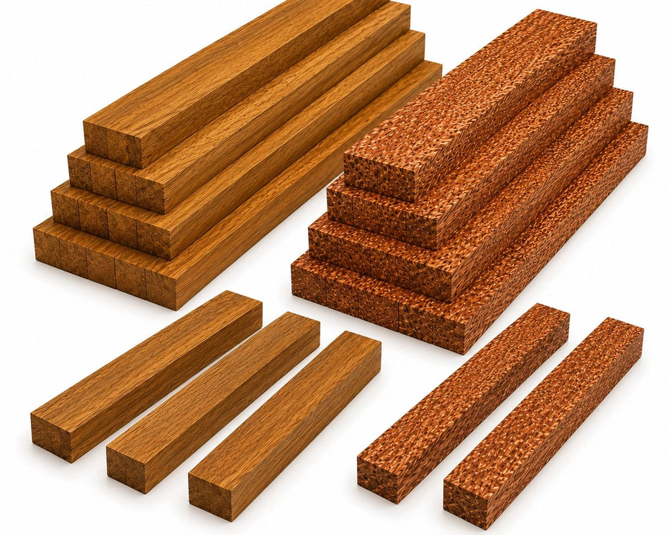 Leopardwood & Iroko Wood Turning Blanks – Premium Exotic Hardwood Combo Pack (10 Pieces)