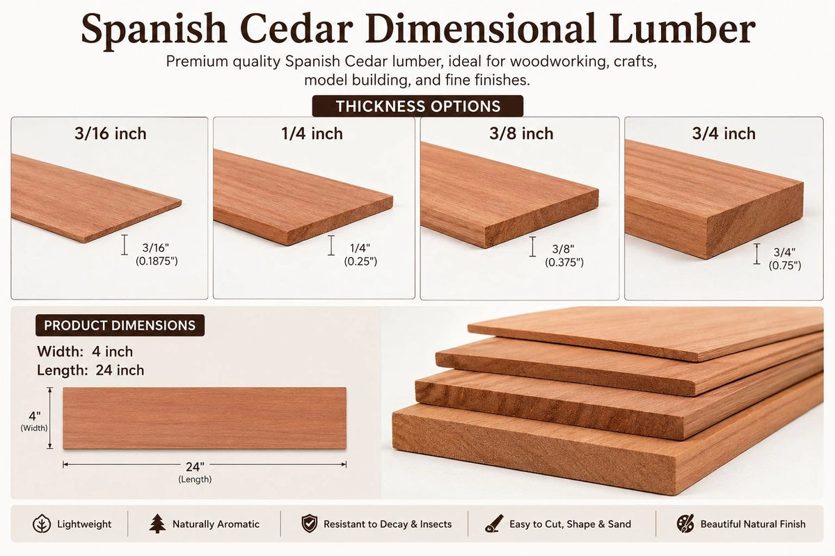 Spanish Cedar Dimensional Lumber – Premium Kiln-Dried Exotic Hardwood for Woodworking & Humidors