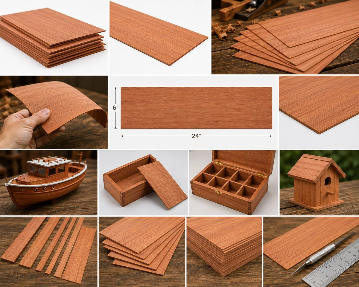 Spanish Cedar Micro Lumber – 24" x 6" x 3/16" – Premium Kiln-Dried Exotic Hardwood