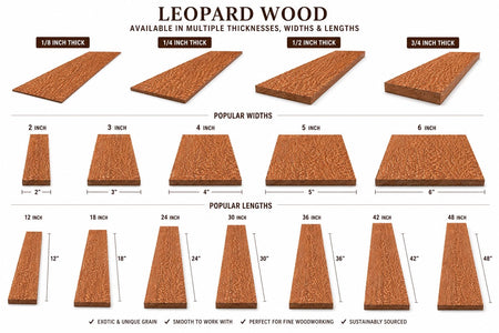 1/8", 1/4", 1/2" Thick Leopardwood Dimensional Boards – Exotic Hardwood Lumber for Fine Woodworking