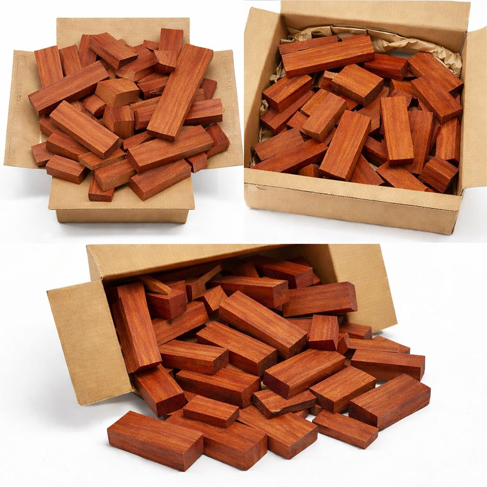 Box of Sapele Wood Scrap DIY Craft Carving Scroll Short Lumber Cutoff Boards