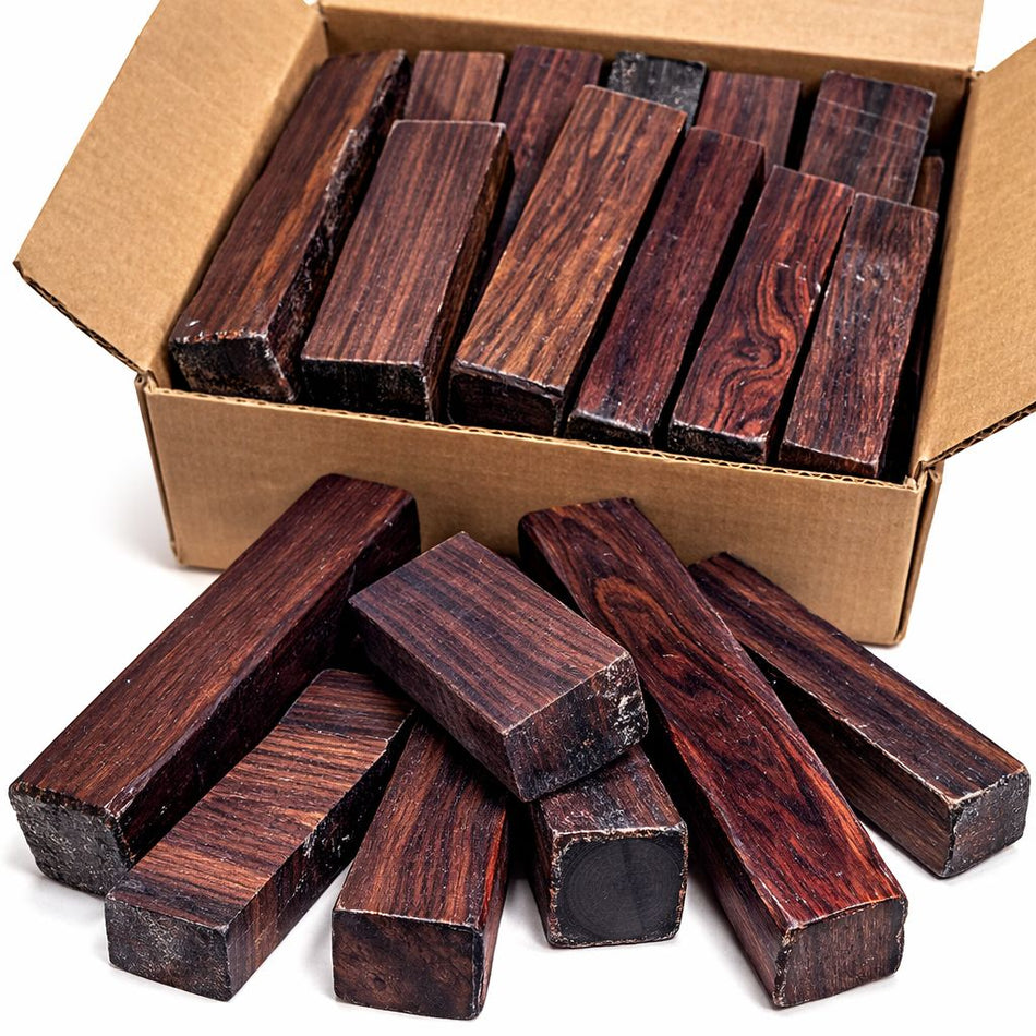 Box of East Indian Rosewood Scrap DIY Craft Carving Scroll Short Lumber Cutoff Boards