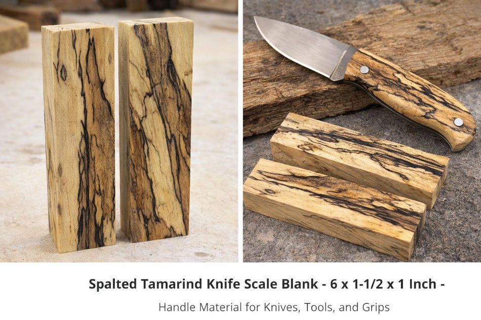 Spalted Tamarind Knife Scale Blank – 6 x 1-1/2 x 1 Inch