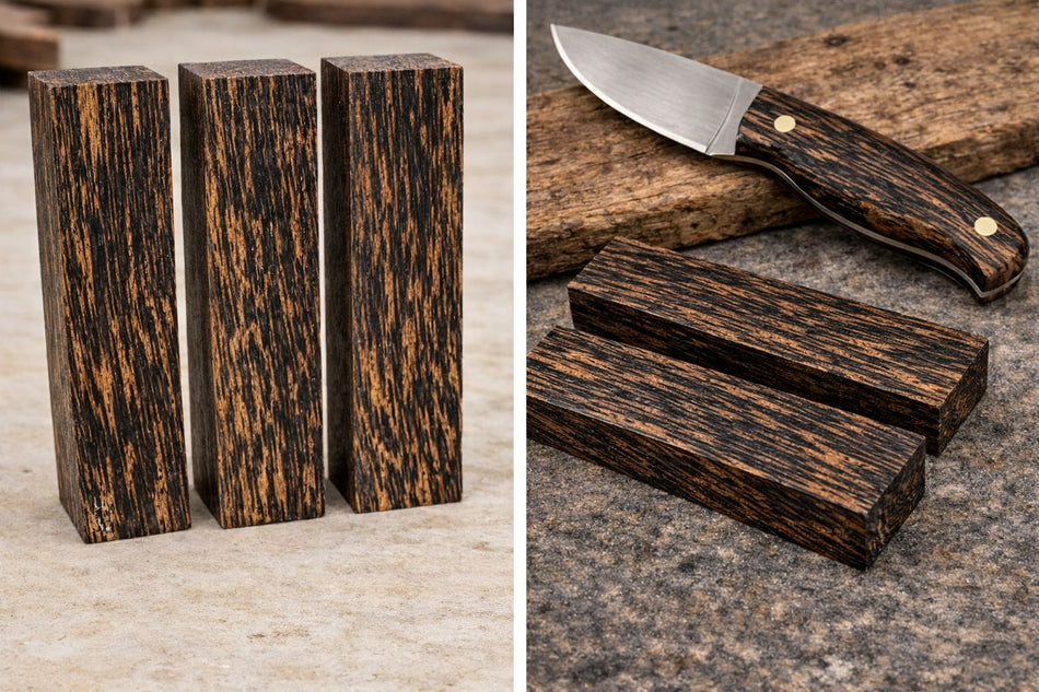 Black Palm Knife Blanks / Knife Scales – 5" x 1-1/2" x 1"
