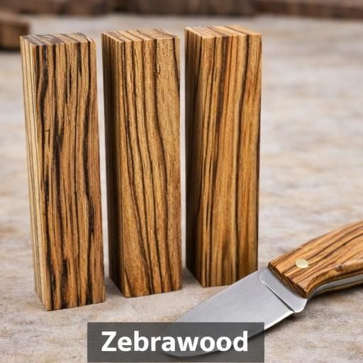 Zebrawood Knife Blanks / Knife Scales – 5" x 1-1/2" x 1"