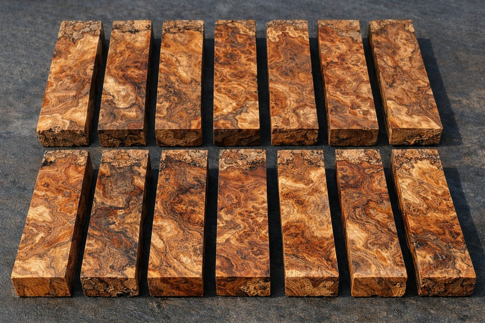 Cottonwood Burl Knife Scale Blanks – Exotic Burl Wood for Custom Knife Handles