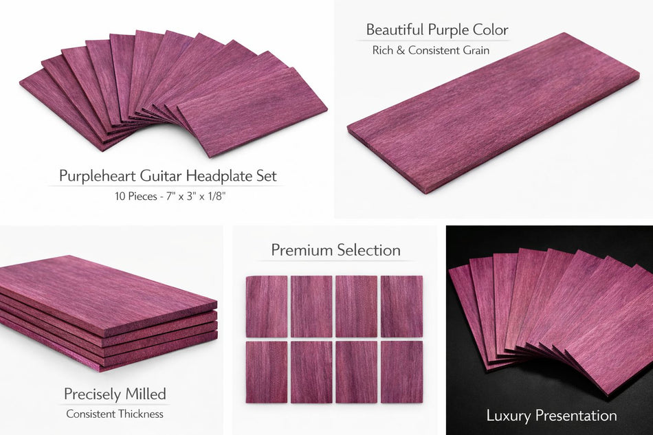 Purpleheart Guitar Headplate Wood Blank