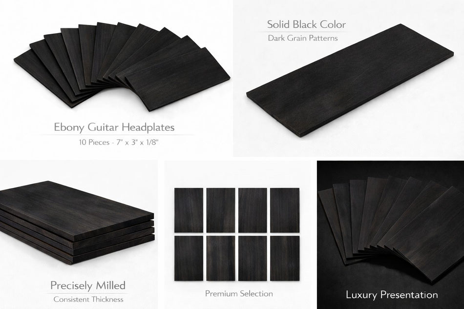 Ebony Guitar Headplate Wood Blank