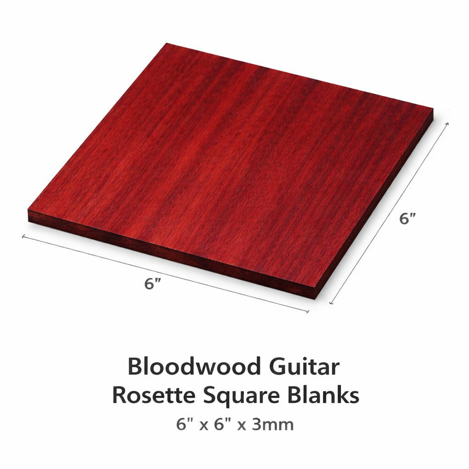 Bloodwood Guitar Rosette Square blanks 6” x 6” x 3mm
