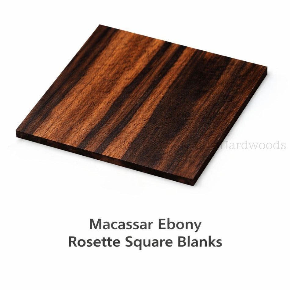 Macassar Ebony Guitar Rosette Square Blanks – 6” x 5” x 3mm