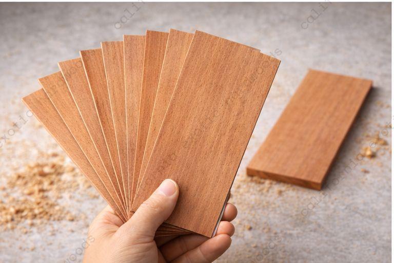 Spanish Cedar Wood Veneer | Marquetry Inlay - 200mm x 100mm x 4mm