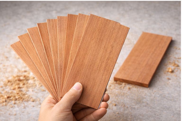 Spanish Cedar Wood Veneer | Marquetry Inlay - 200mm x 100mm x 4mm