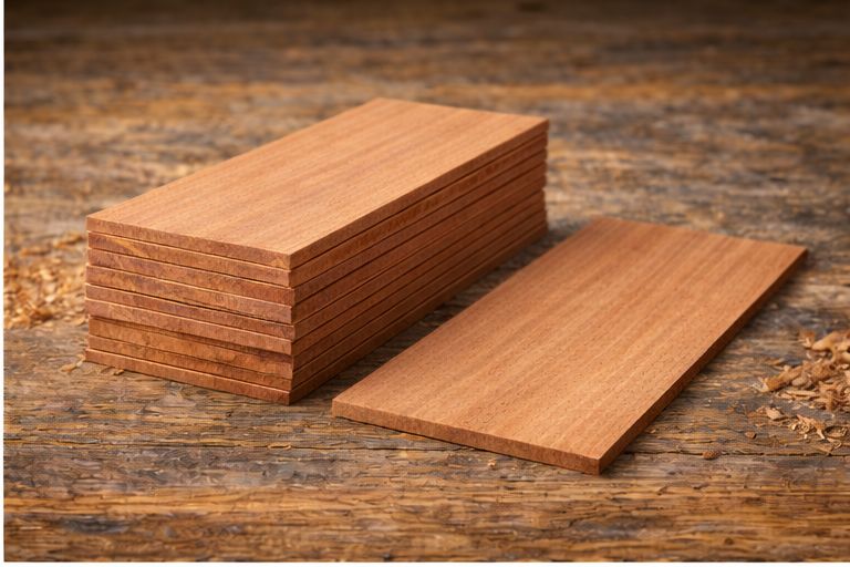 Spanish Cedar Wood Veneer | Marquetry Inlay - 200mm x 100mm x 4mm